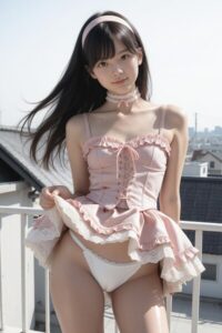 【AI写真集】お嬢様の放課後:地上30メートルの背徳｜先行・独占販売