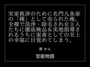 実家救済のために名門九条家の「種」として売られた俺、全裸で洗浄・除毛され女主人たちに徹底検品＆実地指導されるうちに家畜としての至上の幸福に目覚めてしまう。 レビュー