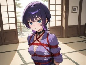 捕らわれた紫髪くノ一 〜潜入任務の果てに〜【R-18 AI CG集】 レビュー・感想【サンプルあり】