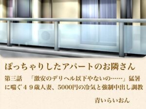 【官能小説】ぽっちゃりしたアパートのお隣さん  第三話  「激安のデリヘル以下やないの……」猛暑に喘ぐ49歳人妻、5000円の冷気と強●中出し調教 レビュー