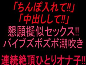 「ちんぽ入れて！！」「中出しして！！」懇願擬似セックス！！バイブズボズボ潮吹き連続絶頂ひとりオナ子！！ レビュー