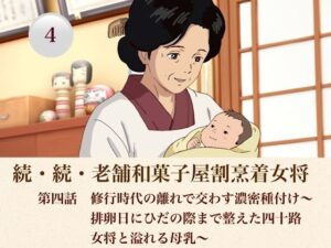 続・続老舗和菓子屋割烹着女将  第四話  修行時代の離れで交わす濃密種付け〜排卵日にひだの際まで整えた四十路女将と溢れる母乳〜 レビュー
