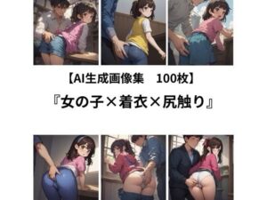 【AI 生成画像集/100枚】女の子×着衣×尻触り レビュー・感想｜健全地帯の人気イラスト・CG集同人【サンプルあり】